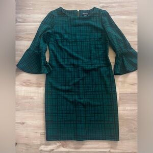 Liz Claiborne green and black dress